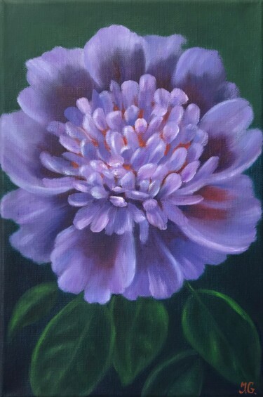 Картина под названием "Violet Bloom" - Irina Gauss, Подлинное произведение искусства, Масло Установлен на Деревянная рама дл…