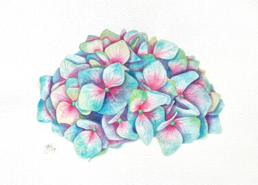 绘画 标题为“Fantasy Hydrangea” 由Marina Tolkachyova (art.marinette), 原创艺术品, 水彩