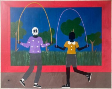 Peinture intitulée "Tapestry" par Ayobami Lawal, Œuvre d'art originale, Acrylique