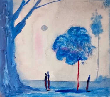 Peinture intitulée "Three is a crowd" par Milto Sideris, Œuvre d'art originale, Acrylique