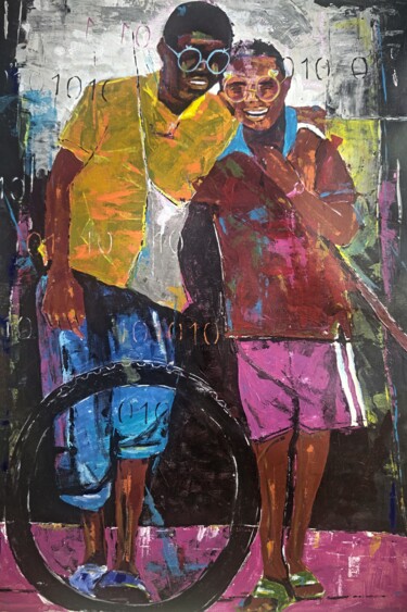 "Les joies simples" başlıklı Tablo Charles Yemming tarafından, Orijinal sanat, Akrilik Ahşap Sedye çerçevesi üzerine monte e…