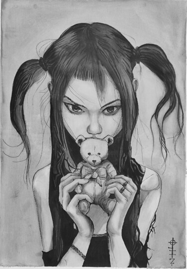 绘画 标题为“Teddy Bear” 由Zoltán Tóth, 原创艺术品, 丙烯