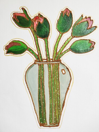 Pittura intitolato "lotus01" da Lihua Ji, Opera d'arte originale, Olio