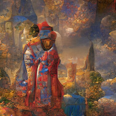 "GEISHA AND SHOGUN #…" başlıklı Tablo Christian Bucher tarafından, Orijinal sanat, Akrilik Ahşap Sedye çerçevesi üzerine mon…