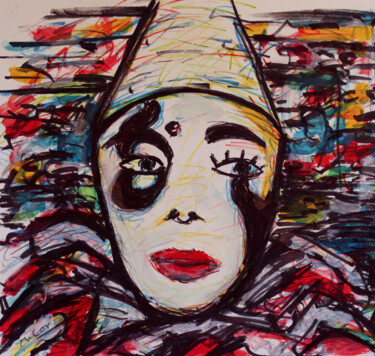 「Carnival Clown」というタイトルの描画 Kirstin Mccoyによって, オリジナルのアートワーク, インク