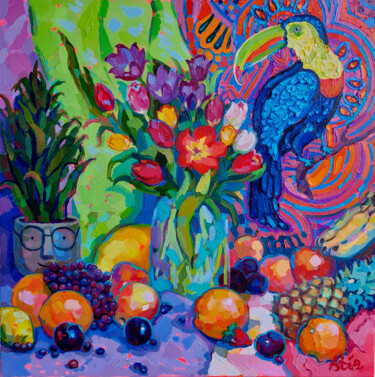 Tropical Birdsong Картина под названием "Tropical Birdsong" - Anastasiia Kurkova, Подлинное произведение искусства, Масло Установлен на Деревя…