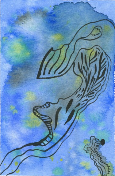 meditative #9 Painting titled "meditative #9" by Lya Helia, Original Artwork, Watercolor