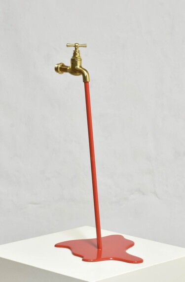 Scultura intitolato "Le Liquide rouge II" da Yannick Bouillault, Opera d'arte originale, Acciaio inossidabile