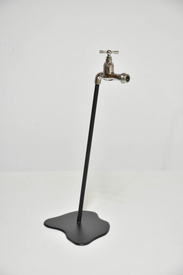 Escultura intitulada "Le Liquide noir" por Yannick Bouillault, Obras de arte originais, Aço inoxidável