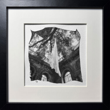 Flowing fabric in the forest, one-of-a-kind polaroid art Photography titled "Flowing fabric in t…" by Vladimir Borele, Original Artwork, AI generated image