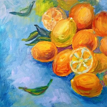 "Sunlit Citrus" başlıklı Tablo Dilyara Moldabekova tarafından, Orijinal sanat, Akrilik Ahşap Sedye çerçevesi üzerine monte e…