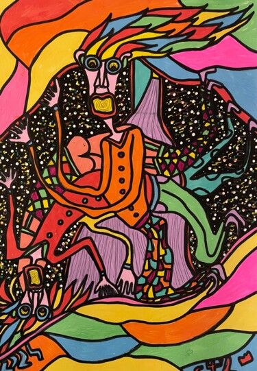 Tekening getiteld "Midnight in the uni…" door Christophe Verger-Lecocq, Origineel Kunstwerk, Inkt
