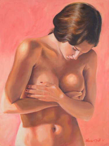 Schilderij getiteld "PerDono" door Elena Copetti, Origineel Kunstwerk, Olie Gemonteerd op Frame voor houten brancard