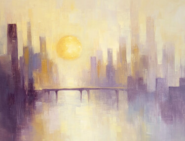 Luminous Dusk in the Skyline’s Embrace "Luminous Dusk in th…" başlıklı Dijital Sanat Lucy Moon tarafından, Orijinal sanat, Akrilik