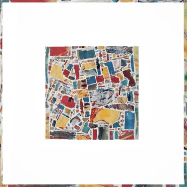 제목이 "Bits & Pieces 2"인 미술작품 Wafa El Hilali로, 원작, 아크릴 나무 들것 프레임에 장착됨