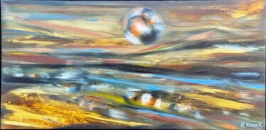 绘画 标题为“Orb Adrift” 由Khrystyna Kozyuk, 原创艺术品, 油 安装在木质担架架上