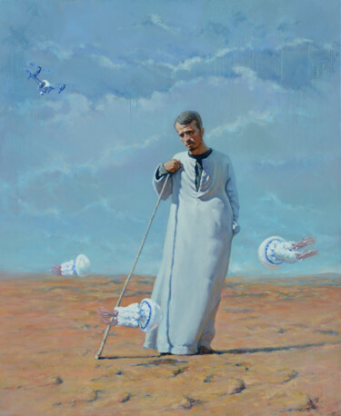 Pittura intitolato "Shepherd of Civiliz…" da Oleg Kateryniuk, Opera d'arte originale, Olio Montato su Telaio per barella in…