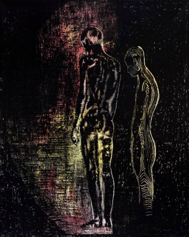 Drawing titled "«Inner Voice», 2025" by Julia Hadupyak, Original Artwork, Pastel Mounted on Wood Stretcher frame