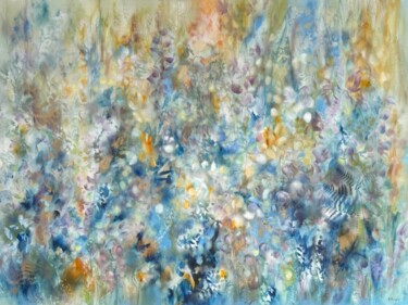 绘画 标题为“Meadow in the Grass” 由Khrystyna Kozyuk, 原创艺术品, 油 安装在木质担架架上