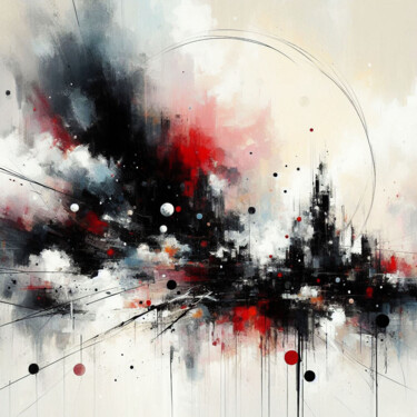 Abstrakte Stadtlandschaft #47 Schilderij getiteld "Abstrakte Stadtland…" door Lee Eggstein, Origineel Kunstwerk, Digitale afdruk Gemonteerd op Frame voor…