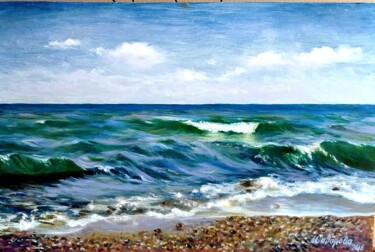 The cold sea. A conversation with the Abyss Peinture intitulée "The cold sea. A con…" par Larisa Sidorova (Alsi), Œuvre d'art originale, Huile Monté sur Autre panneau r…