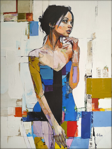 In Between Lines Pintura titulada "In Between Lines" por Alexander Aksyonov, Obra de arte original, Acrílico Montado en Bastidor de camilla d…
