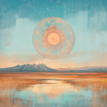 Yellowstone Mandala Serenity Arts numériques intitulée "Yellowstone Mandala…" par Anna Burger, Œuvre d'art originale, Peinture numérique