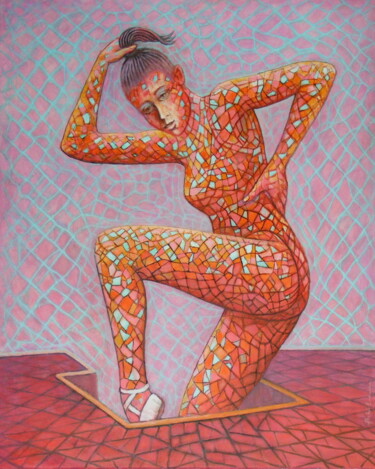 绘画 标题为“Balerina pojawiając…” 由Bohdan Wincenty Łoboda, 原创艺术品, 丙烯