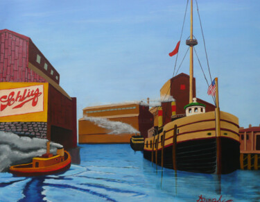 Chicago Port Prelude To Inferno Schilderij getiteld "Chicago Port Prelud…" door Anthony Dunphy, Origineel Kunstwerk, Acryl