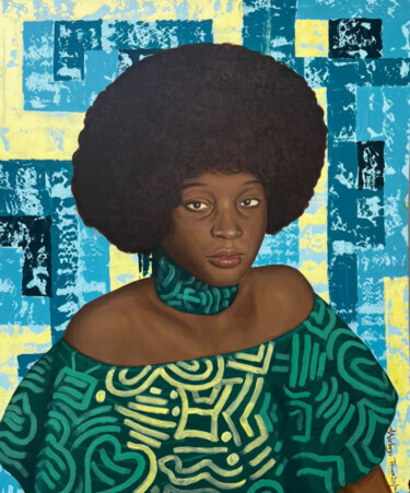 Pintura intitulada "ÀBÍKÉ (BORN TO BE C…" por Adebayo Taiwo, Obras de arte originais, Acrílico