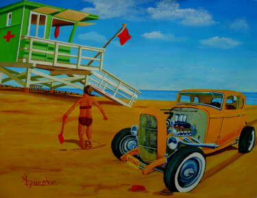 「Little Yellow Deuce…」というタイトルの絵画 Anthony Dunphyによって, オリジナルのアートワーク, アクリル