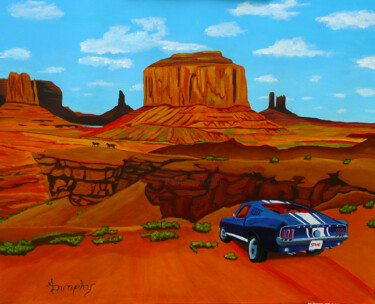 Wild Mustang Country Pittura intitolato "Wild Mustang Country" da Anthony Dunphy, Opera d'arte originale, Acrilico
