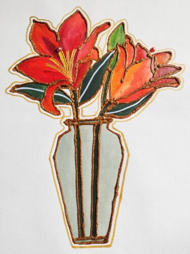 Pittura intitolato "lily10" da Lihua Ji, Opera d'arte originale, Olio