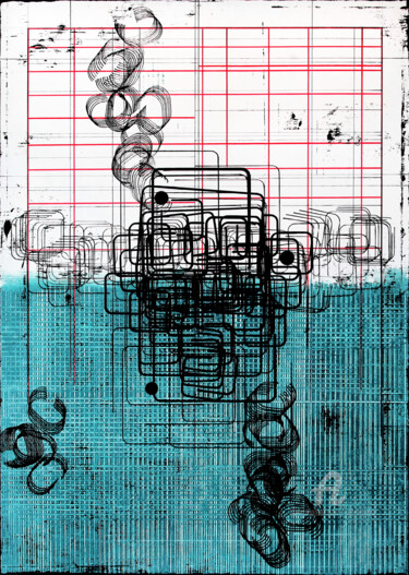 Entropy Zone 4. Dessin intitulée "Entropy Zone 4." par Petr Strnad, Œuvre d'art originale, Encre