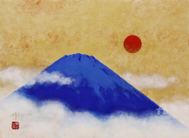 Mount Fuji at Sunrise Pittura intitolato "Mount Fuji at Sunri…" da Nansei Sakagami, Opera d'arte originale, pigmenti