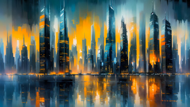 Arte digitale intitolato "Skyline" da Harald Kosinsky, Opera d'arte originale, Lavoro digitale 2D