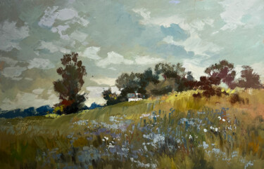 제목이 "Summer flower meado…"인 미술작품 Yuriy Suprunchuk로, 원작, 기름 판지에 장착됨