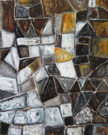 Ζωγραφική με τίτλο "Mosaic in the Wall…" από Indrani Ghosh, Αυθεντικά έργα τέχνης, Ακρυλικό