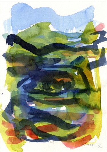 Auto/Selbster (160129.4) Peinture intitulée "Auto/Selbster (1601…" par Detlef Lemme (Farbenkugel), Œuvre d'art originale, Aquarelle