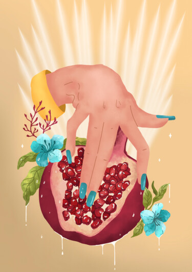 数字艺术 标题为“Divine Pomegranate…” 由Svetlana Malysheva (8 house art), 原创艺术品, 2D数字工作