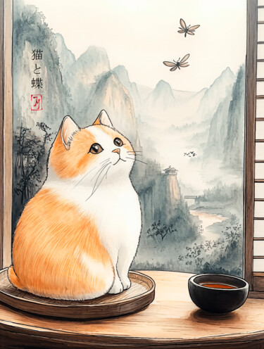 数字艺术 标题为“A ginger cat is loo…” 由Joanna Misoteri, 原创艺术品, AI生成的图像