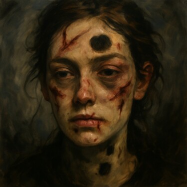 Scars Beneath the Surface "Scars Beneath the S…" başlıklı Dijital Sanat Alberto Capitani tarafından, Orijinal sanat, AI tarafından oluşturulan görüntü