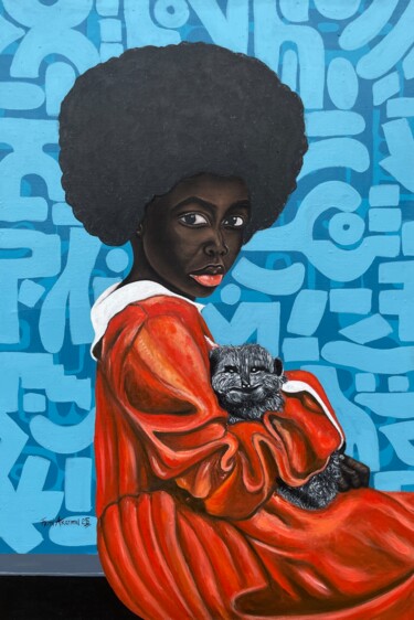 Peinture intitulée "Loyal friend" par Oluwafemi Akanmu, Œuvre d'art originale, Acrylique