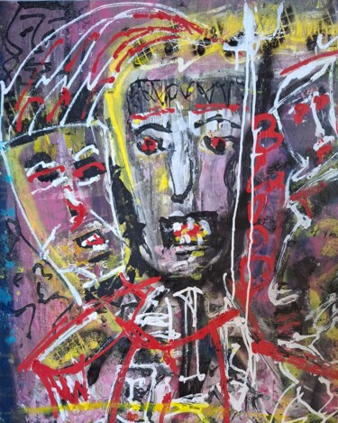Pittura intitolato "Friends" da John Bakkers, Opera d'arte originale, Acrilico Montato su Telaio per barella in legno