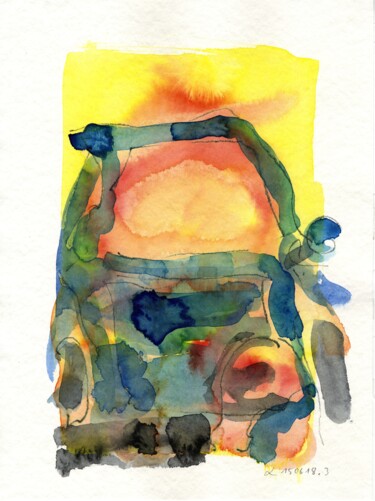 Auto/Selbster (150618.3) Peinture intitulée "Auto/Selbster (1506…" par Detlef Lemme (Farbenkugel), Œuvre d'art originale, Aquarelle