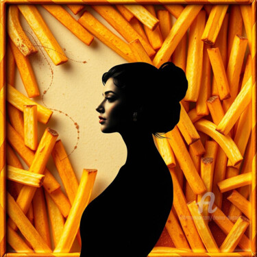 Arte digitale intitolato "Daniela" da Davina Dugnas, Opera d'arte originale, Collage digitale Montato su Telaio per barella…