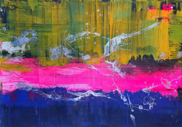 Schilderij getiteld "Good mood" door Olga Melezhik, Origineel Kunstwerk, Acryl Gemonteerd op Frame voor houten brancard