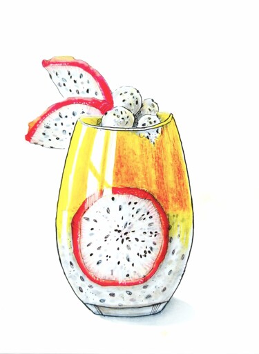 Tropical charge – bright fruit sketch with markers Σχέδιο με τίτλο "Tropical charge – b…" από Iren Solo, Αυθεντικά έργα τέχνης, Μαρκαδόρος