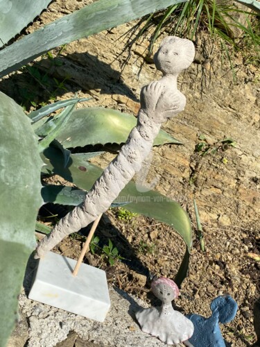 Sculptuur getiteld "Femme serpent" door Myriam Van Calster, Origineel Kunstwerk, Keramiek