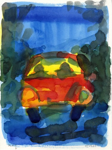 绘画 标题为“Auto/Selbster (1503…” 由Detlef Lemme (Farbenkugel), 原创艺术品, 水彩